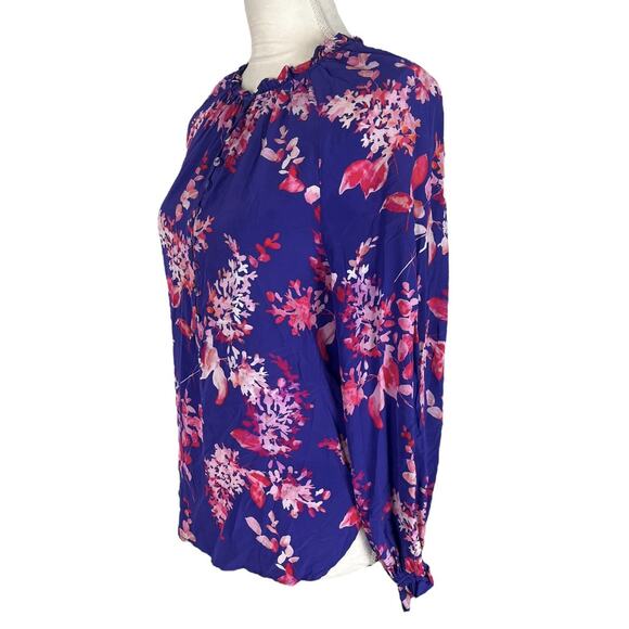 Anthropologie Caballero Vibrant Fields Blouse Elastic Button Loop Top Size XS - Picture 5 of 7